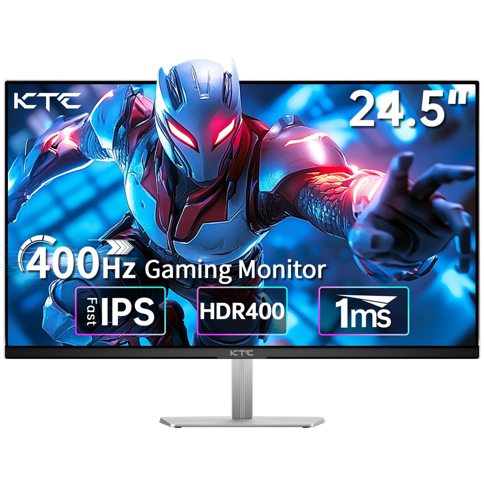 KTC 24.5 Inch 400Hz Gaming Monitor, FHD 1080P 240Hz Computer Monitor, Fast IPS, FreeSync/G-Sync Compatible, HDR400, DisplayPort x2 HDMI x2, VESA, Tilt Adjustable,H25X7