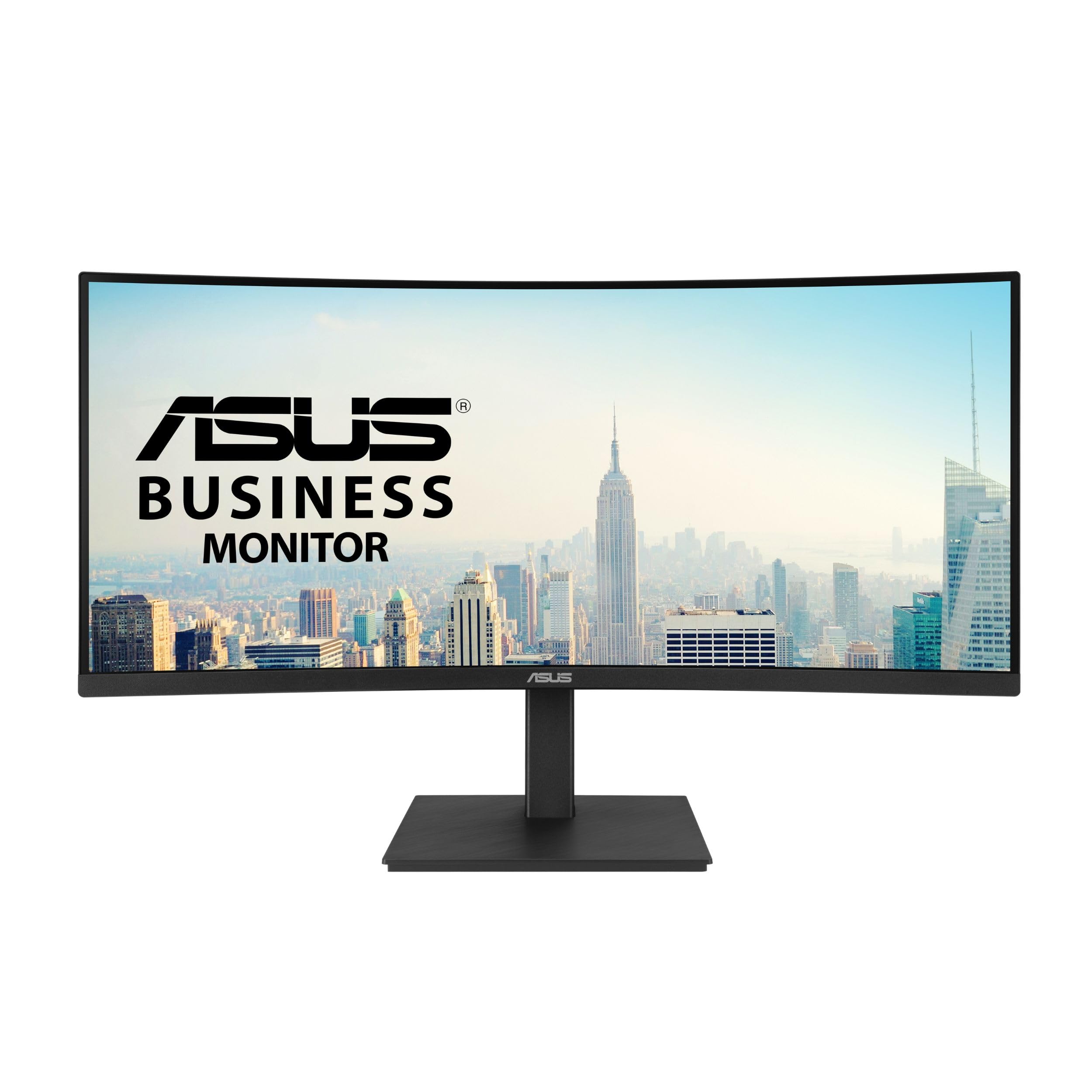 ASUS 34” Curved USB-C Docking Monitor (VA34VCPSR) - WQHD (3440x1440), 1500R Curvature, Frameless, USB-C PD 96W, RJ45, USB hub, Eye Care, Ergonomic, VESA Wall Mountable, 3 yr Warranty