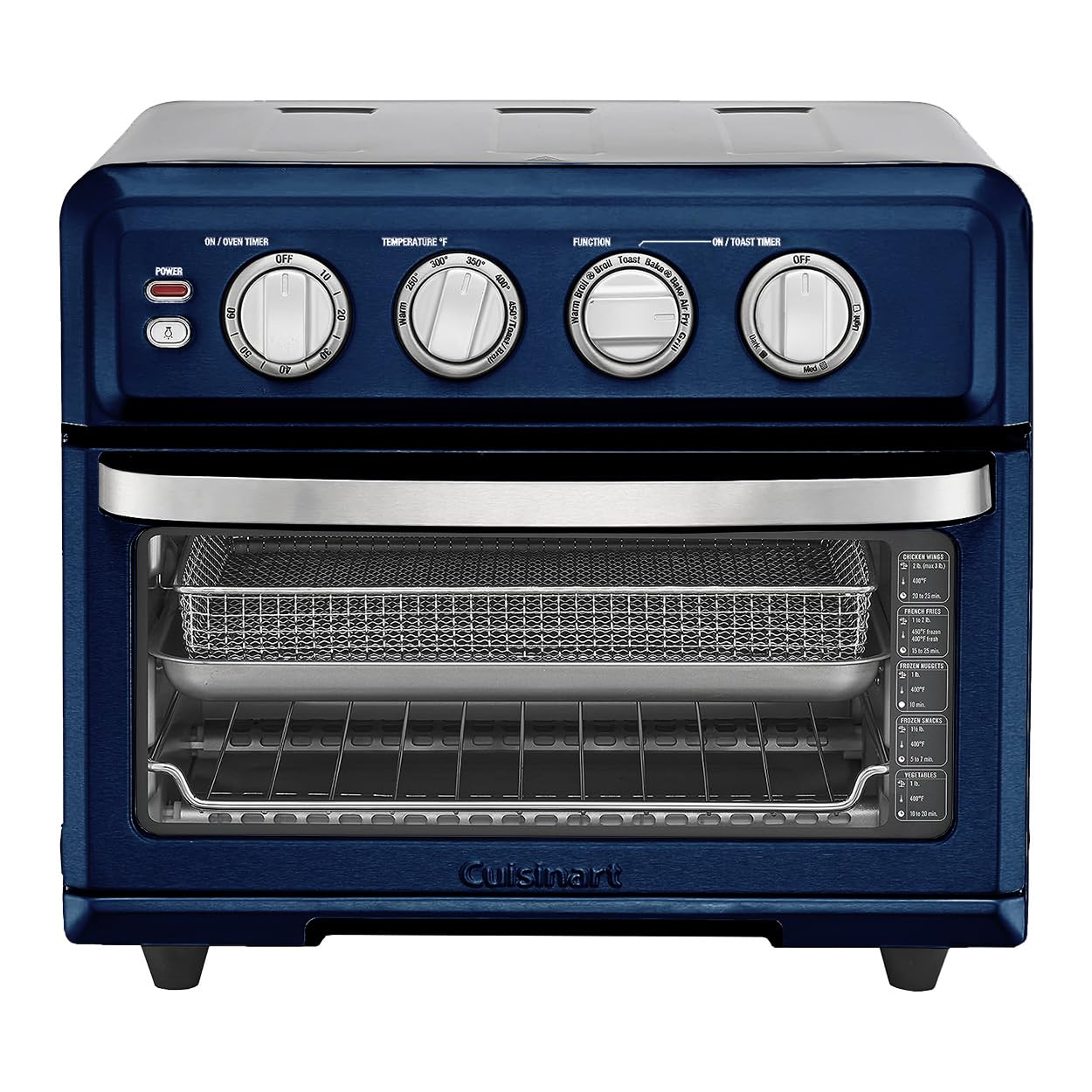 Cuisinart Air Fryer + Convection Toaster Oven, 8-1 Oven with Bake, Grill, Broil & Warm Options, Stainless Steel, TOA-70 (Navy Blue)