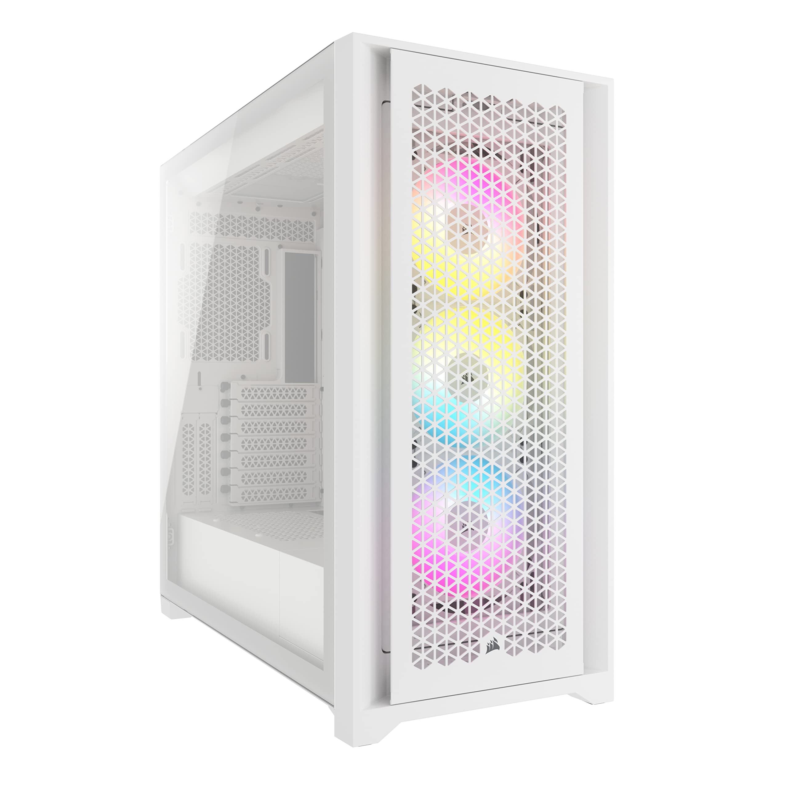 Corsair 5000D Airflow Mid-Tower Case - 3 RGB Fans - Lighting Controller - High-Airflow Design - RapidRoute Cable Management - True White