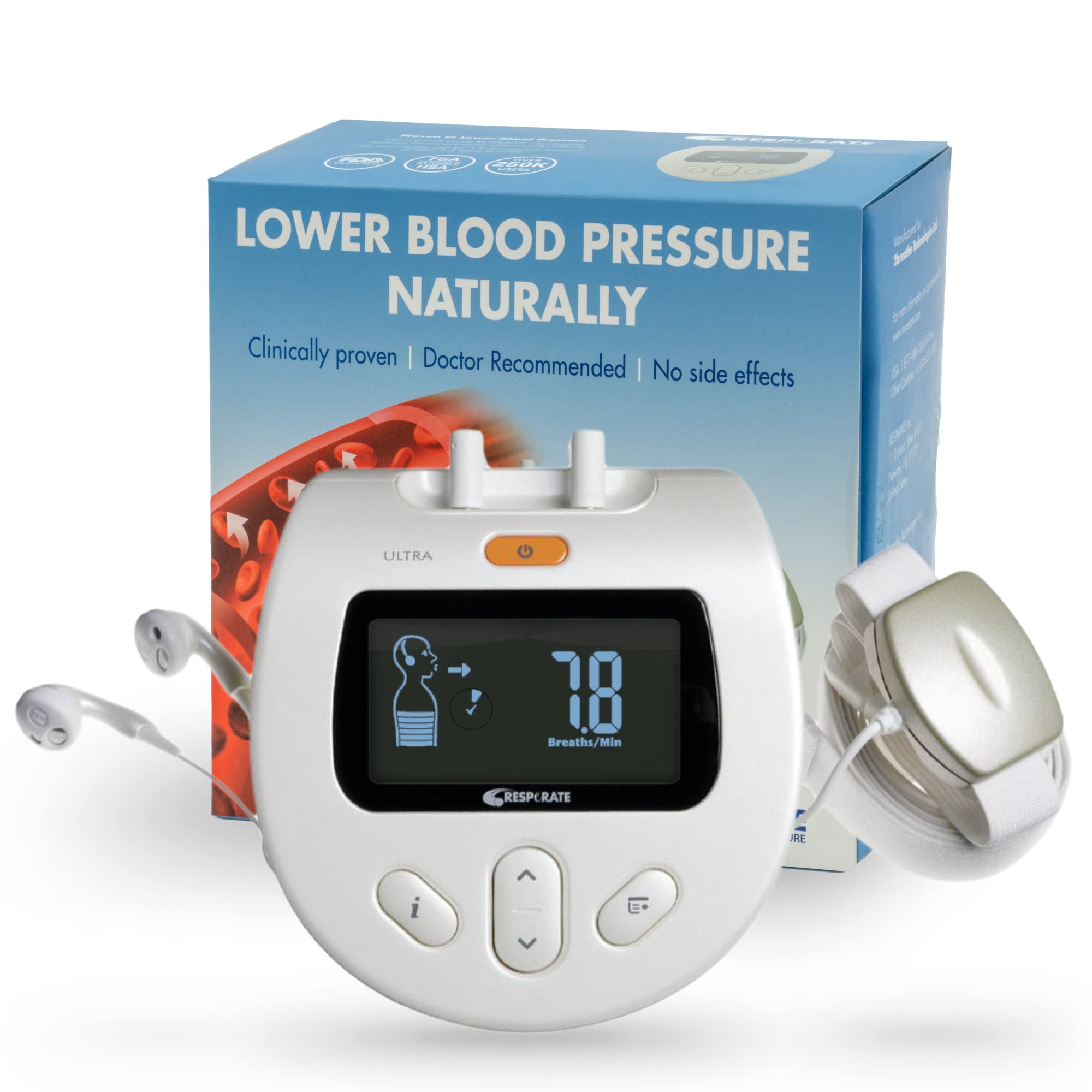 RESPeRATE Deluxe Duo Blood Pressure Lowering Device - 2 -Person Compatible, Backlit Screen - Clinically Proven, Doctor Recommended - Just 15 Minutes a Day Breathing Exercise