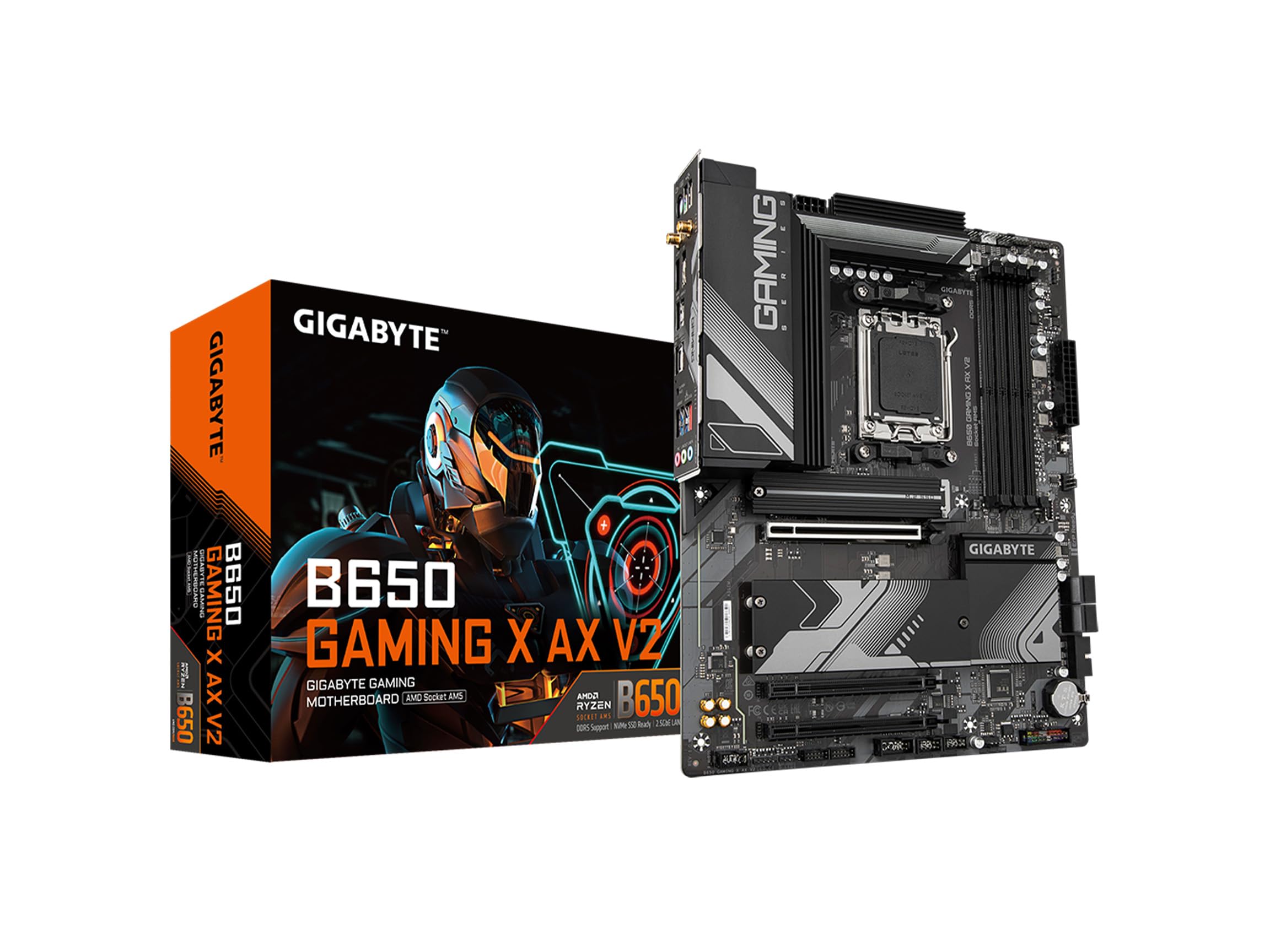 GIGABYTE B650 Gaming X AX V2 (rev. 1.0) AM5 LGA 1718 AMD B650 ATX DDR5, Triple M.2, PCIe 5.0, USB 3.2 Gen2x2 Type-C, AMD Wi-Fi 6E, Realtek 2.5GbE LAN