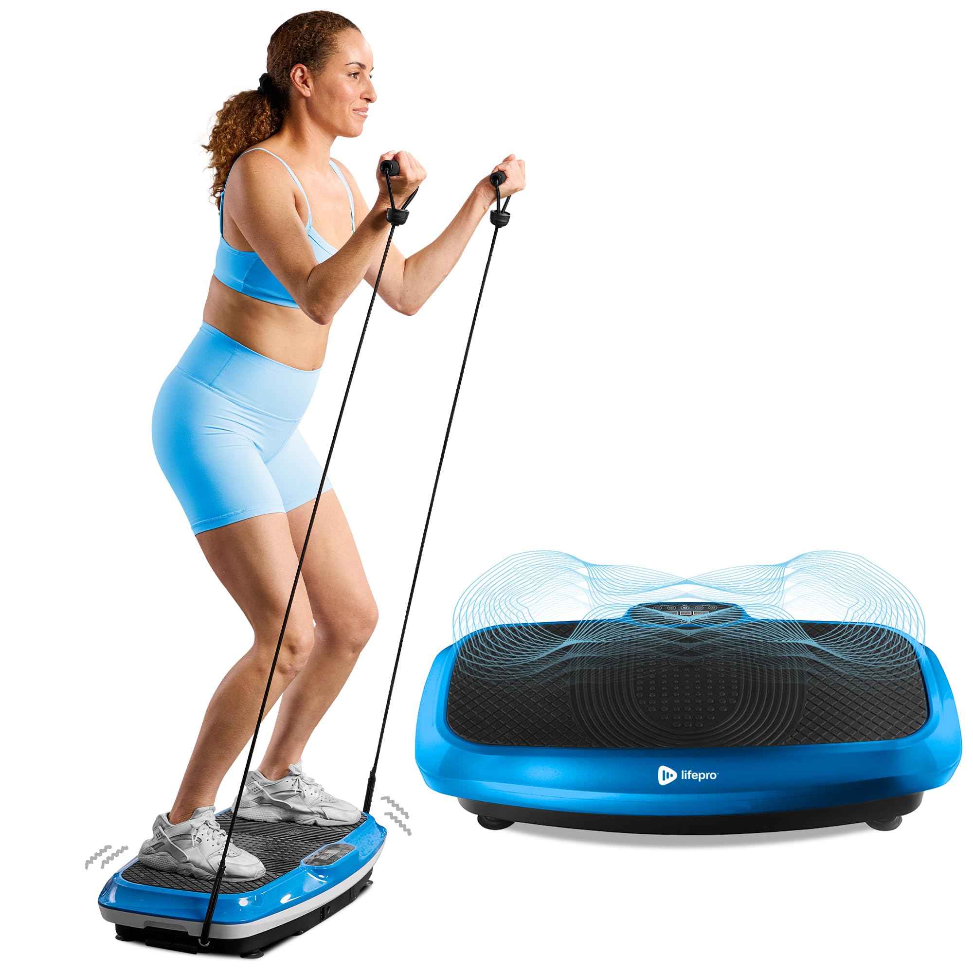 LifePro 3D Vibration Plate Exercise Machine - Dual Motor Oscillation, Pulsation 3D Motion Vibration Platform - Full Whole Body Vibration Machine for Home Fitness (Blue)