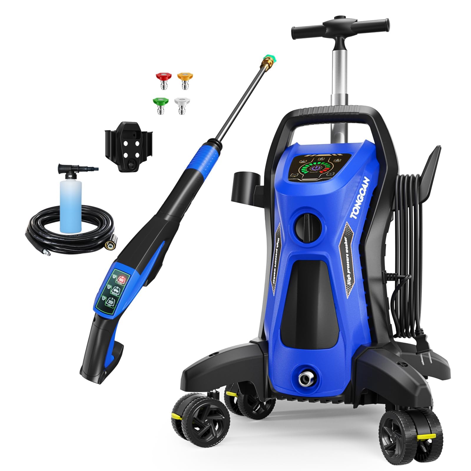 Electric Pressure Washer 5000PSImax 3.2GPM Pressure Washer Electric Powered with Upgrade Spray Handle Smart Control and 4 Anti-Tipping Wheels for Effortlessly Cleaning