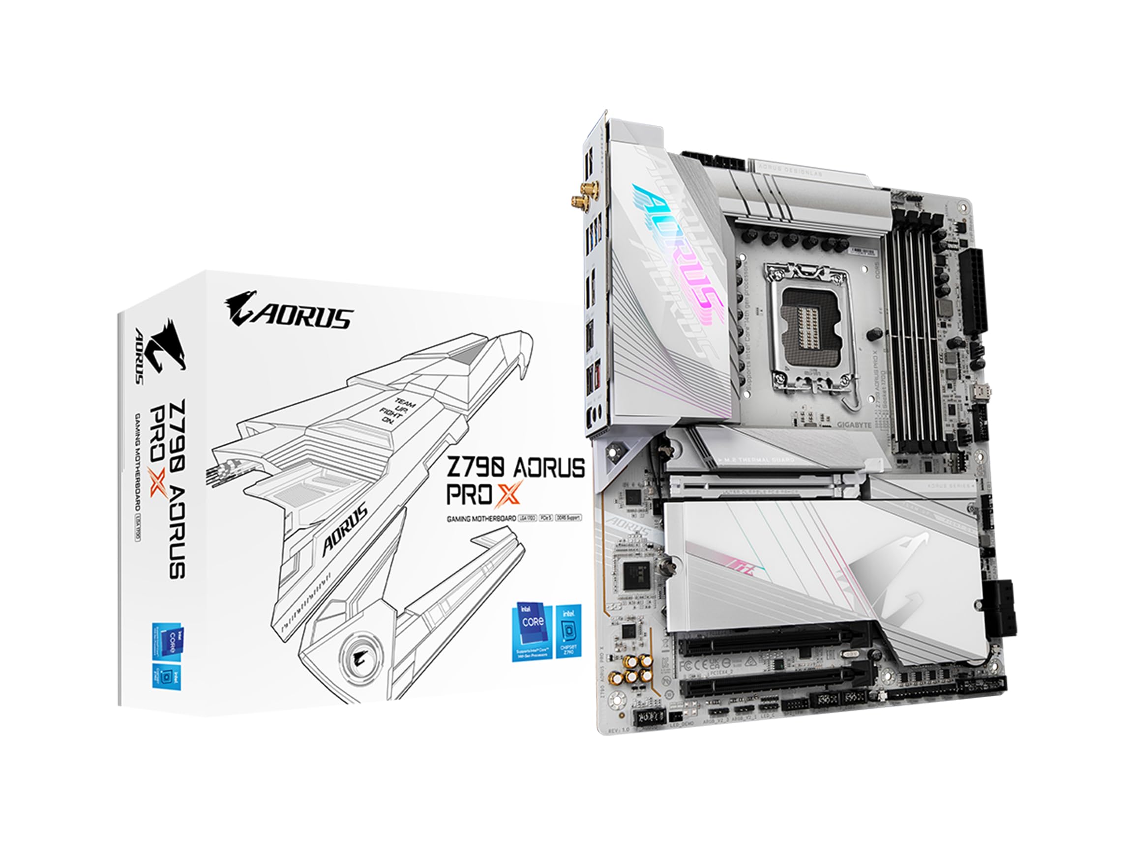 GIGABYTE Z790 AORUS PRO X (LGA 1700/ Intel/ Z790 X/ATX/ DDR5/ 5* M.2/ PCIe 5.0/ USB 3.2 Type-C/Wi-Fi 7/ 5GbE LAN/Q-Flash Plus/EZ-Latch Plus/Motherboard)