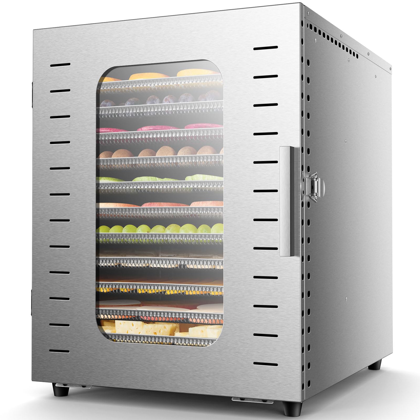Ausegia Commercial Large 12 Trays Food Dehydrator, Usable Area up to 22.67ft², 1200W Full Stainless Steel Dryer Machine, up to 190℉ Temperature, for Meat, Fruit, Veggies, Beef, Herbs, Pet Foods