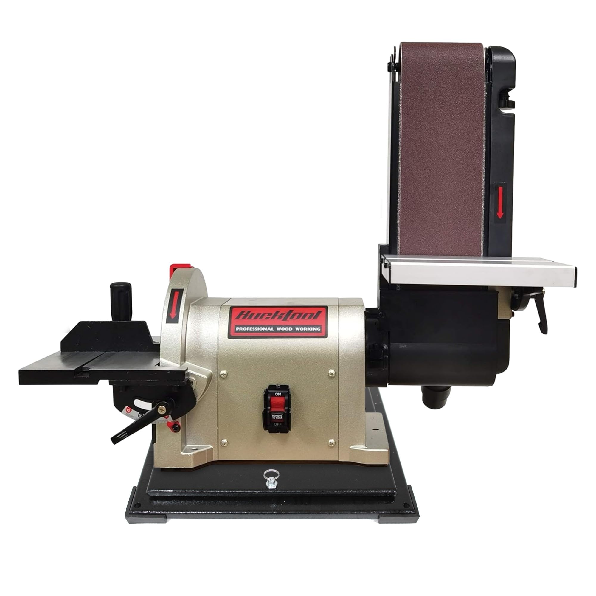 Bucktool Bench Belt Disc Sander Combo BD4801, 4x36 Inch Belt & 8 Inch Disc, 3/4 HP Electric Motor, Rotating Base & Dust Collection Fitting