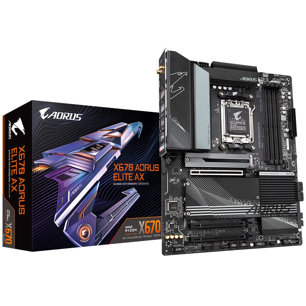 Gigabyte AORUS Elite AX AMD X670 Socket AM5 ATX DDR5 Motherboard