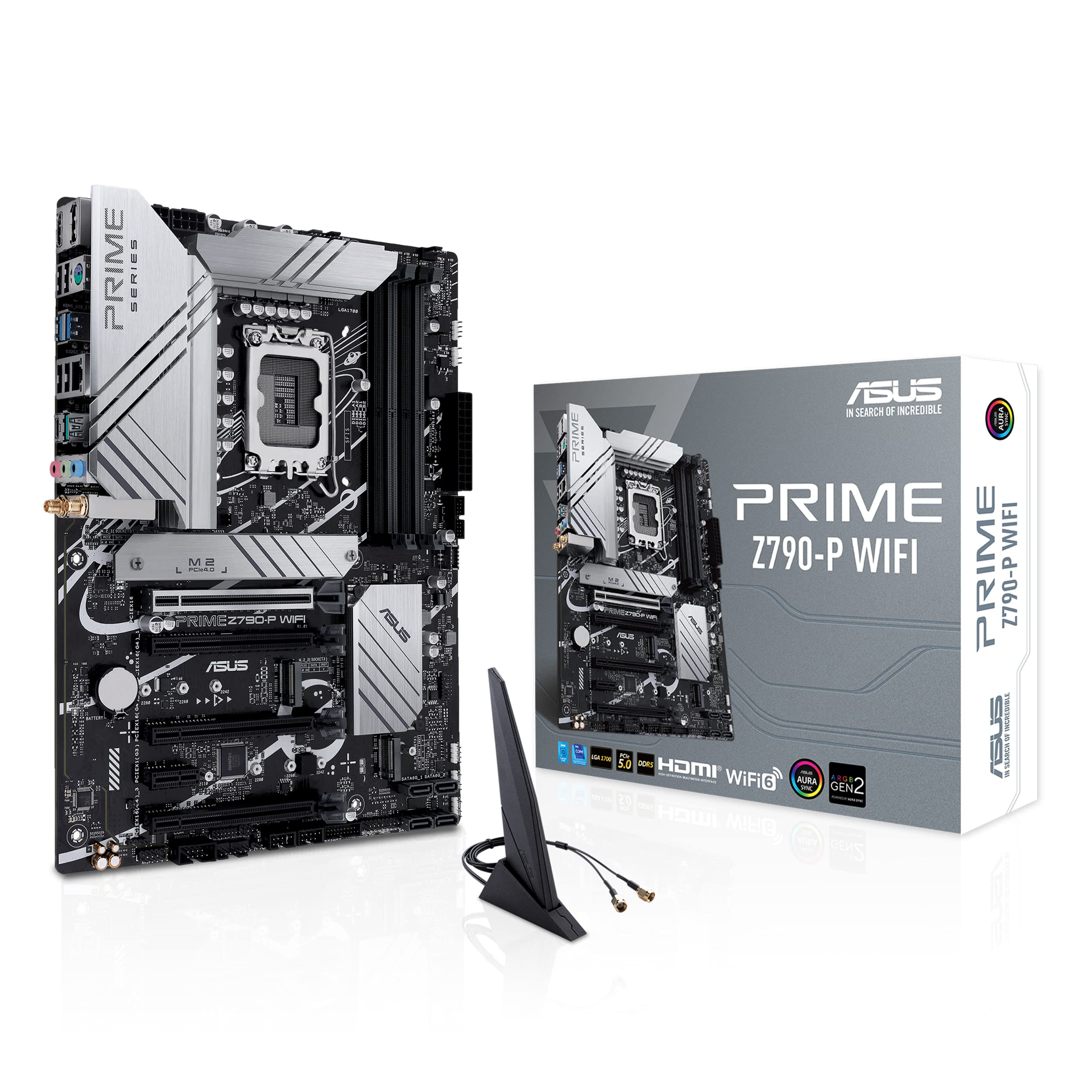 Asus Prime PRIME Z790-P WIFI Gaming Desktop Motherboard - Intel Z790 Chipset - Socket LGA-1700 - ATX - Core, Pentium Gold, Celeron Processor Supported - 128 GB DDR5 SDRAM Maximum RAM - DDR5-7200/PC5-5