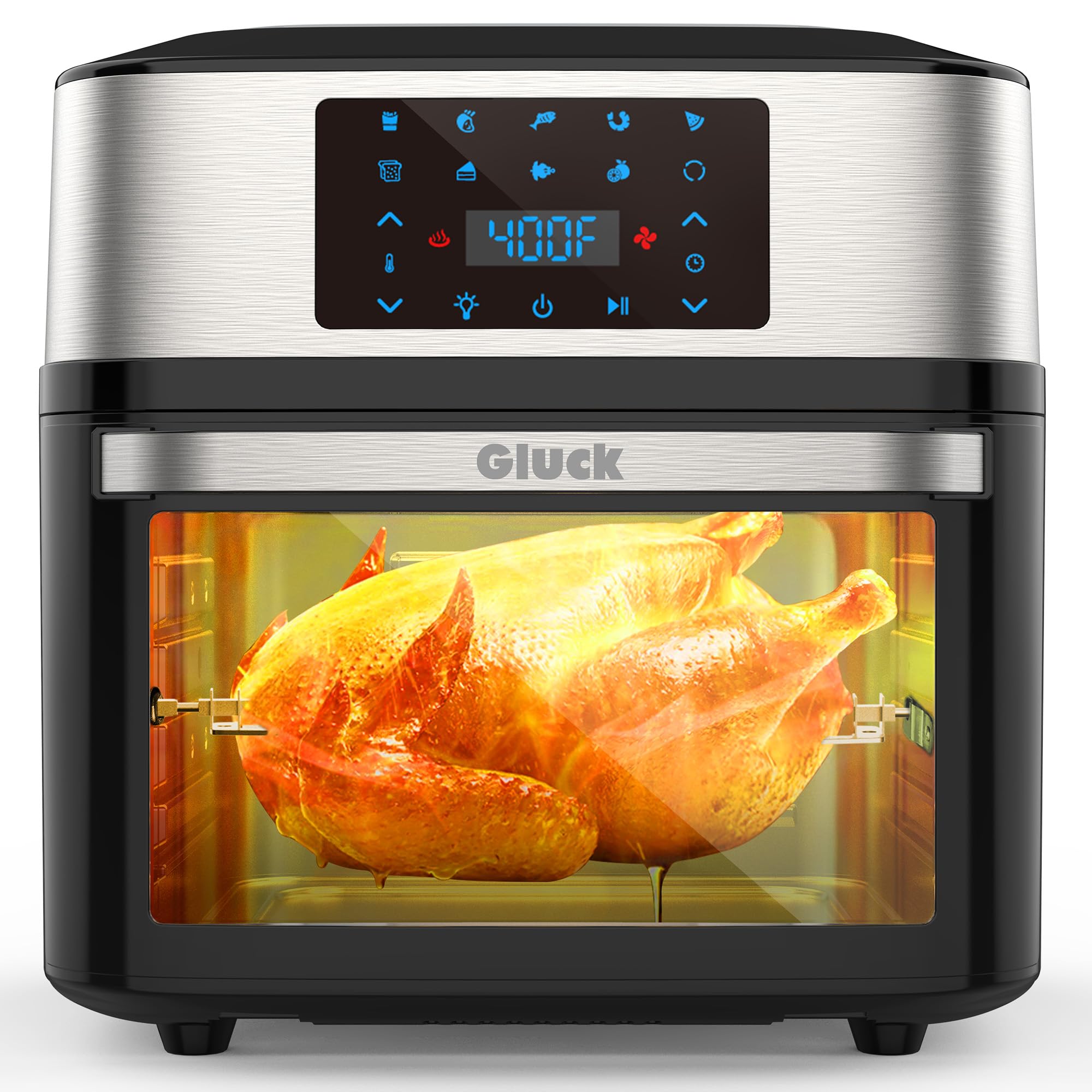 Air Fryer Oven Large 20 QT, 10-in-1 Air Fryer Toaster Combo with Window for Family, Airfryer Oven with Rotisserie Racks & Cookbook, ETL Certified