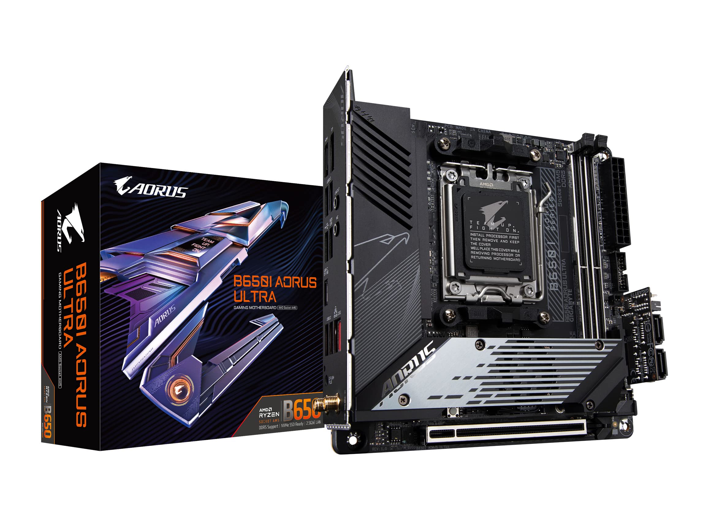 GIGABYTE B650I AORUS Ultra Mini-ITX AM5 Motherboard with DDR5, PCIe 5.0, Wi-Fi 6E, 5-Year Warranty