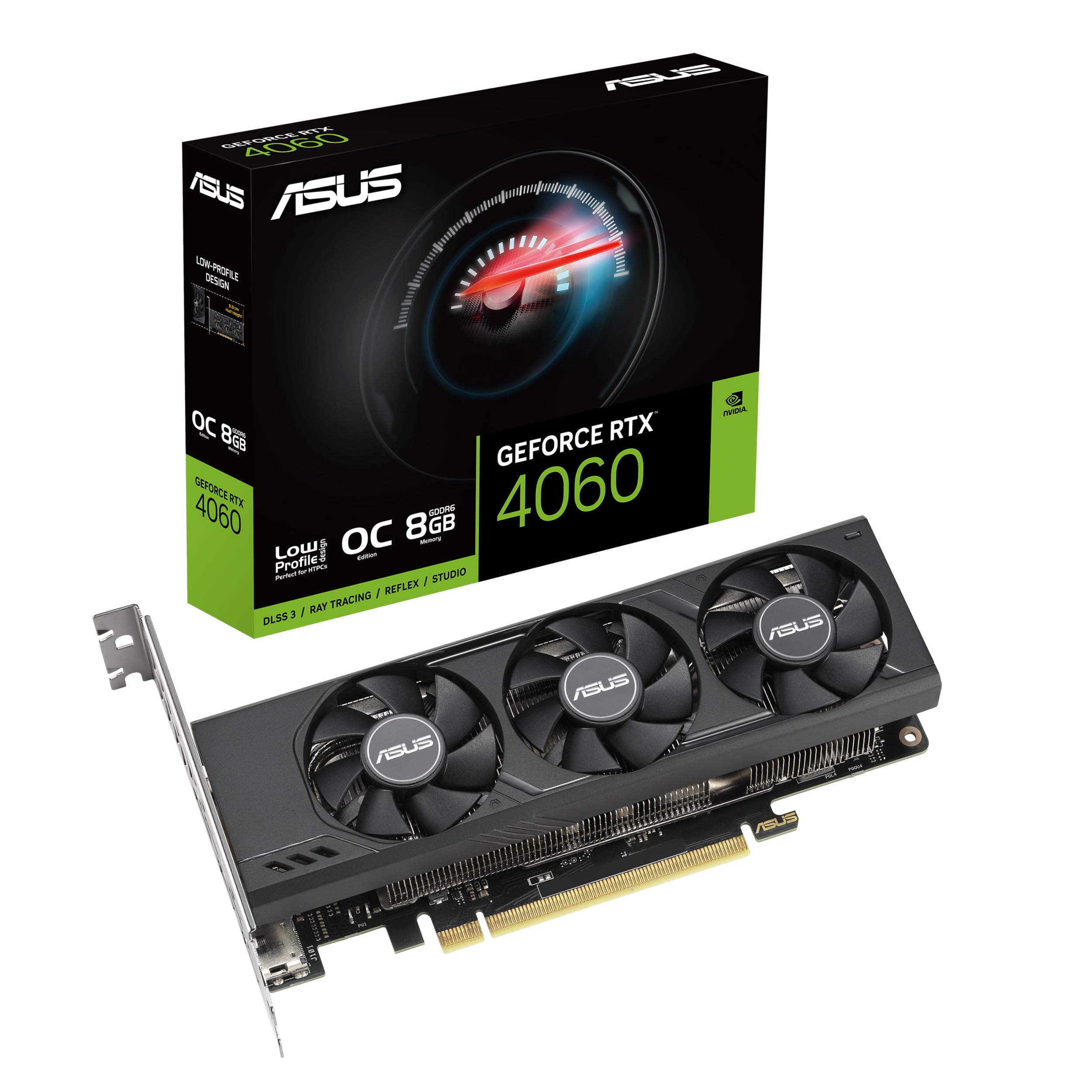 ASUS GeForce RTX™ 4060 LP BRK OC Edition 8GB GDDR6 (PCIe 4.0, 8GB GDDR6, DLSS 3, HDMI 2.1a, DisplayPort 1.4a, 2-Slot Design, Dual Ball Fan Bearings, Auto-Extreme Technology, and More)