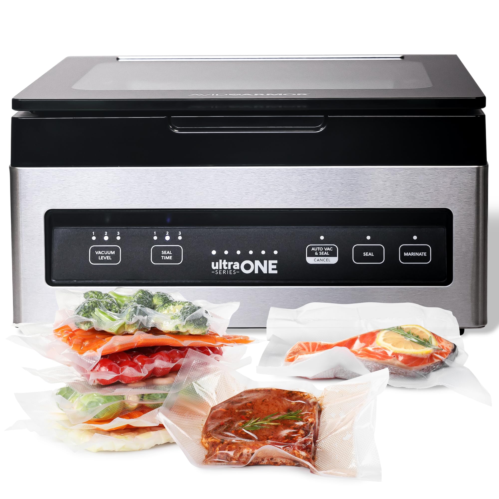 Chamber Vacuum Sealer Machine USV1 Ultra SeriesONE, Food Sealer for Wet Foods, Meat Sealers, Packing Machine, Compact Vacuum Chamber Sealer with 10-Inch Vacuum Sealer Bar - Avid Armor