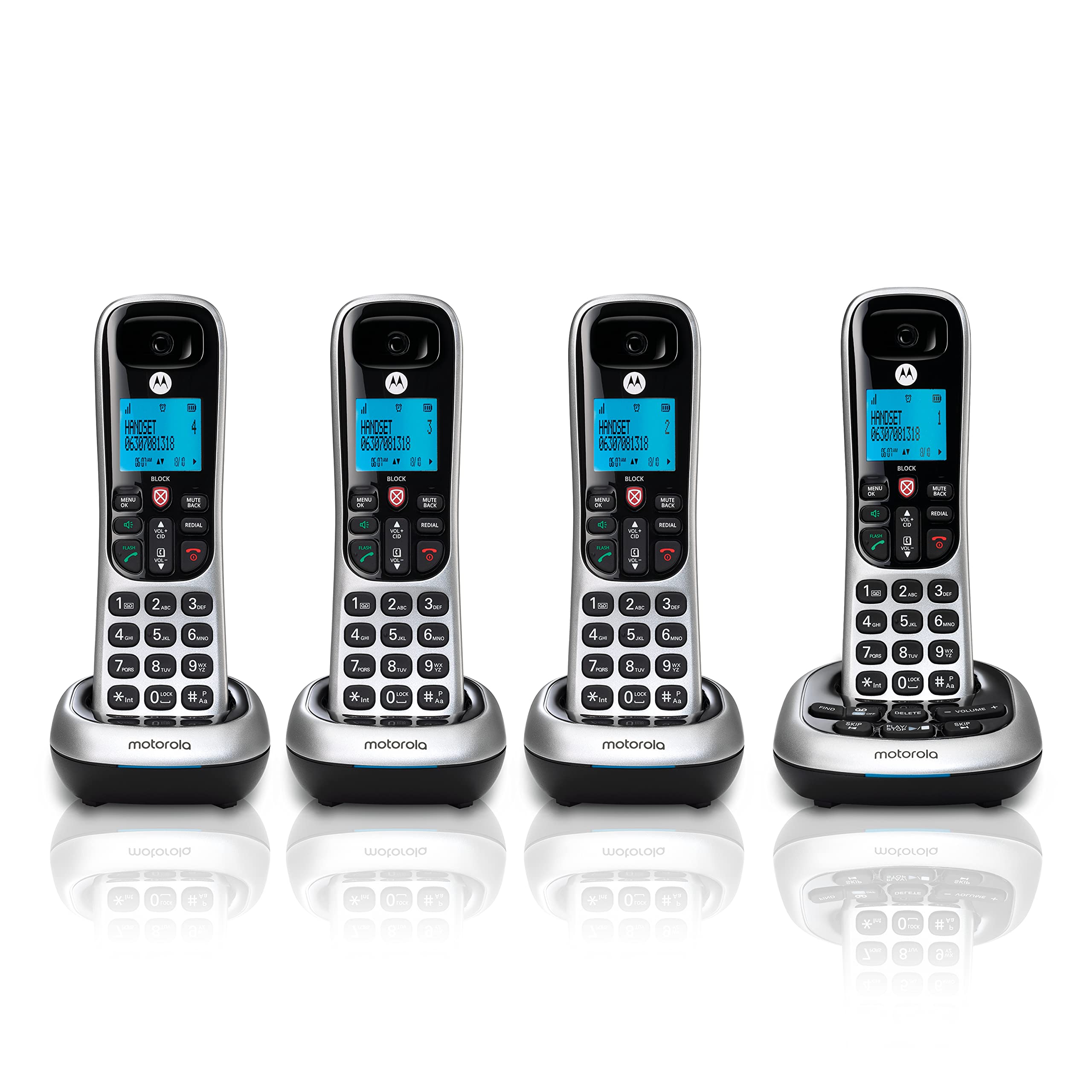 Motorola CD4014 CD4 Series Digital Cordless Telephone with Answering Machine (4 Handsets)