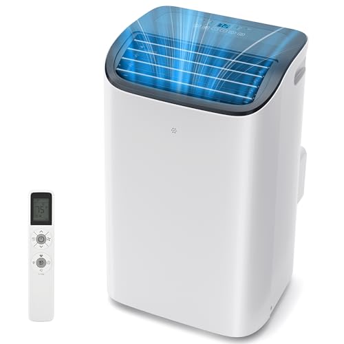 EUHOMY Portable Air Conditioners 14,000 Btu for Room up 700 Sq.Ft, 4 in 1 Modes Portable AC with Cool, Dehumidifier, Fan, Sleep Modes, Stand up AC Unit with 46dB Low Noise & 24H Timer, Auto Swing