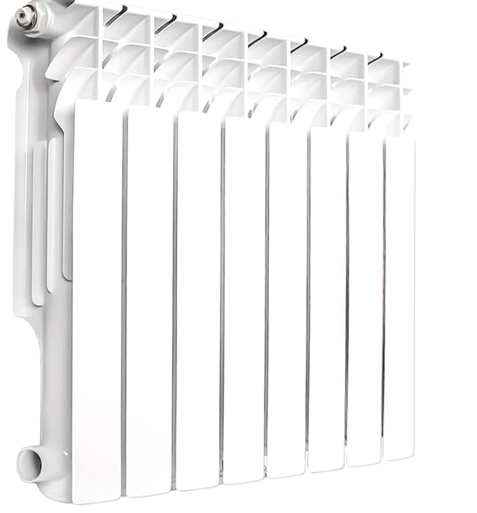 Q-Hillstar Quiet Energy Saving Hot Water Radiator, 8-Panel Wall-Mounted Aluminum Radiator Heater for Kitchen, Bathroom and Bedroom