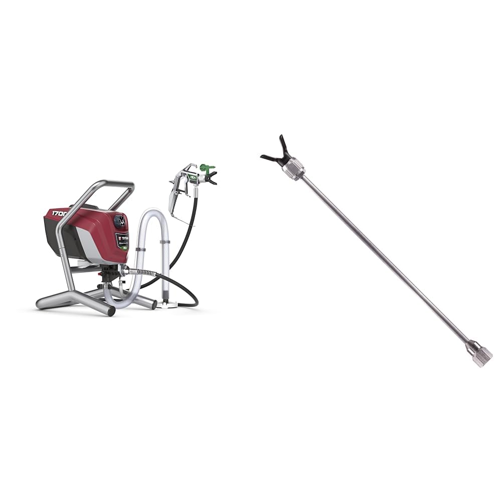 Titan Tool 0580009 ControlMax 1700 High Efficiency Airless Paint Sprayer, HEA & Wagner Spraytech 580437 12" HEA Extension, Silver