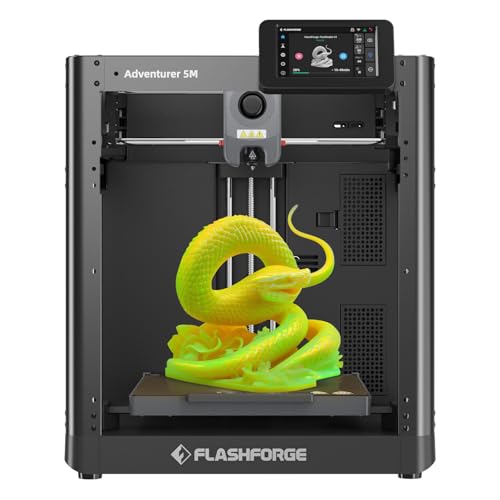 FLASHFORGE Adventurer 5M 3D Printer,600mm/s Max Speed Core XY 3D Printers with Auto Leveling,280°C Direct Extruder, 3s Detachable Nozzle, Dual-Sided PEI Platform,Dual Cooling, for Home,Kids,Beginners