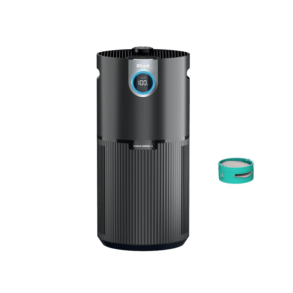 Shark HP232 Clean Sense Air Purifier MAX with Odor Neutralizer Technology, Allergies, HEPA Filter, 1200 Sq Ft, XL Room, Whole Home, Captures 99.98% of Particles, Allergens, Smells & More, Grey