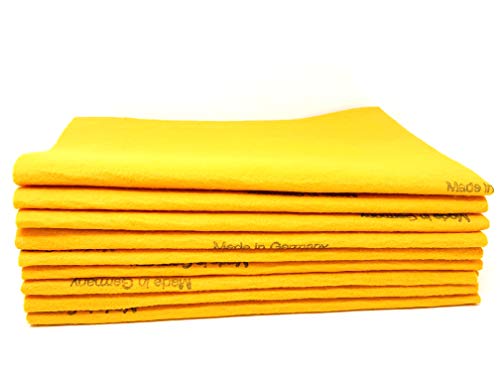 100 Pack Extra Large Original German Shammy Cloths Chamois Towels Super Absorbent for Pets, Parenting Tool Cleaning for Home and Commercial Use Wholesale Bulk (Orange)