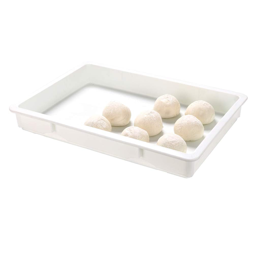 Restaurantware 26 x 18 x 3 Inch Proofing Boxes 10 Rectangle Dough Boxes - Stackable Dishwasher-Safe White Plastic Pizza Dough Boxes Durable Lids Sold Separately