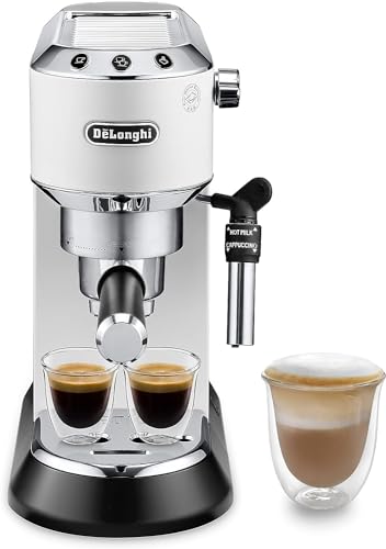 Delonghi DEDICA 15-Bar Pump Espresso Machine Coffee Maker, 220 Volts (Not for USA - European Cord), White