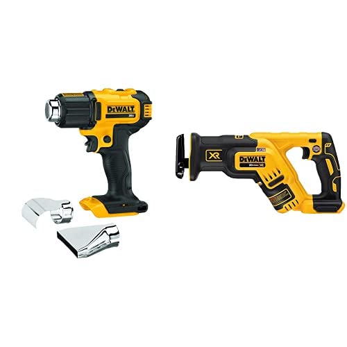 DEWALT 20V MAX Heat Gun (DCE530B) and 20V MAX* XR Reciprocating Saw (DCS367B)