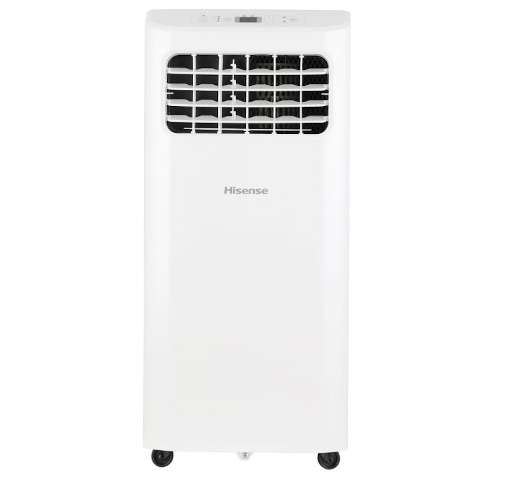 Hisense Portable Air Conditioner 5000-BTU DOE (115-Volt) White Vented, Remote control, Cools 150-sq ft, 24 Hour Timer, 3-modes (Cooling, Fan, Dehumidifier), Noise Level dB 47 - AP0522CR1W (Renewed)