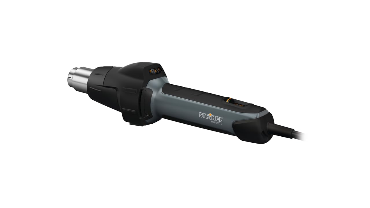 Steinel Heat Gun HG 2220 E, 1500 W Professional Hot Air Gun, 1100 °F and 12 cfm Adjustable, Fine Dust Filter, 3 m Cable