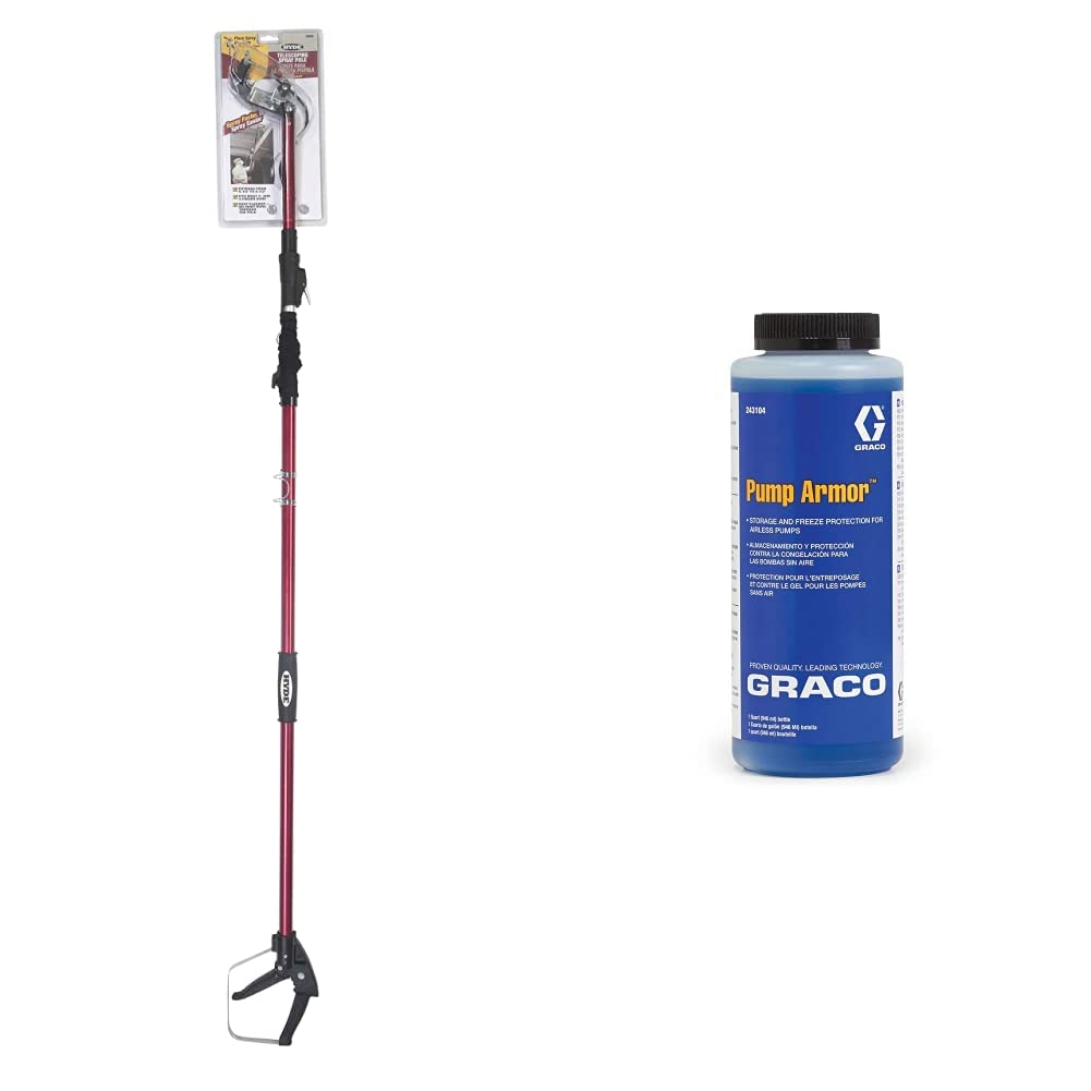 HYDE 28680 QuickReach Telescoping Spray Pole, Extends from 5-1/2 to 8-1/2 Feet & Graco 243104 Pump Armor, 1-Quart