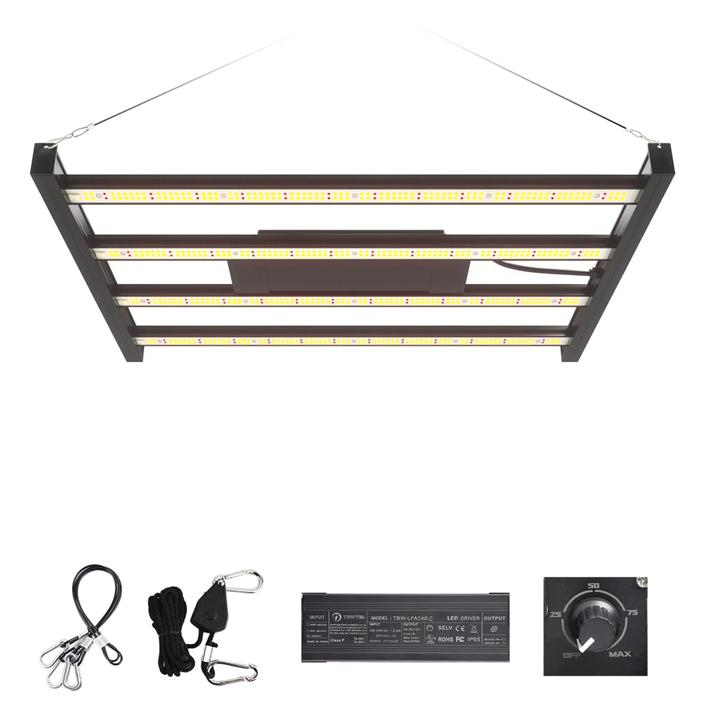 CANAGROW CG2400 LED Grow Light for Indoor Plants 4x4ft Coverage with High Yield Diodes, Sunlike Full Spectrum Dimmable Growing Lamps for Hydroponic Indoor Seeding Veg Bloom Greenhouse