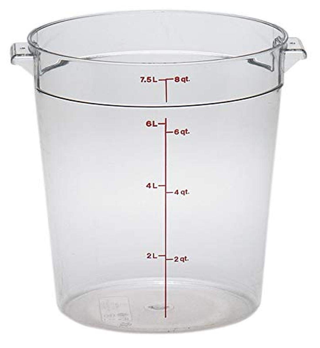 Cambro Food Storage Container (12 Pack) - Round Series - 8 QT (Quart) - Commercial Grade for Food Prep (Clear)