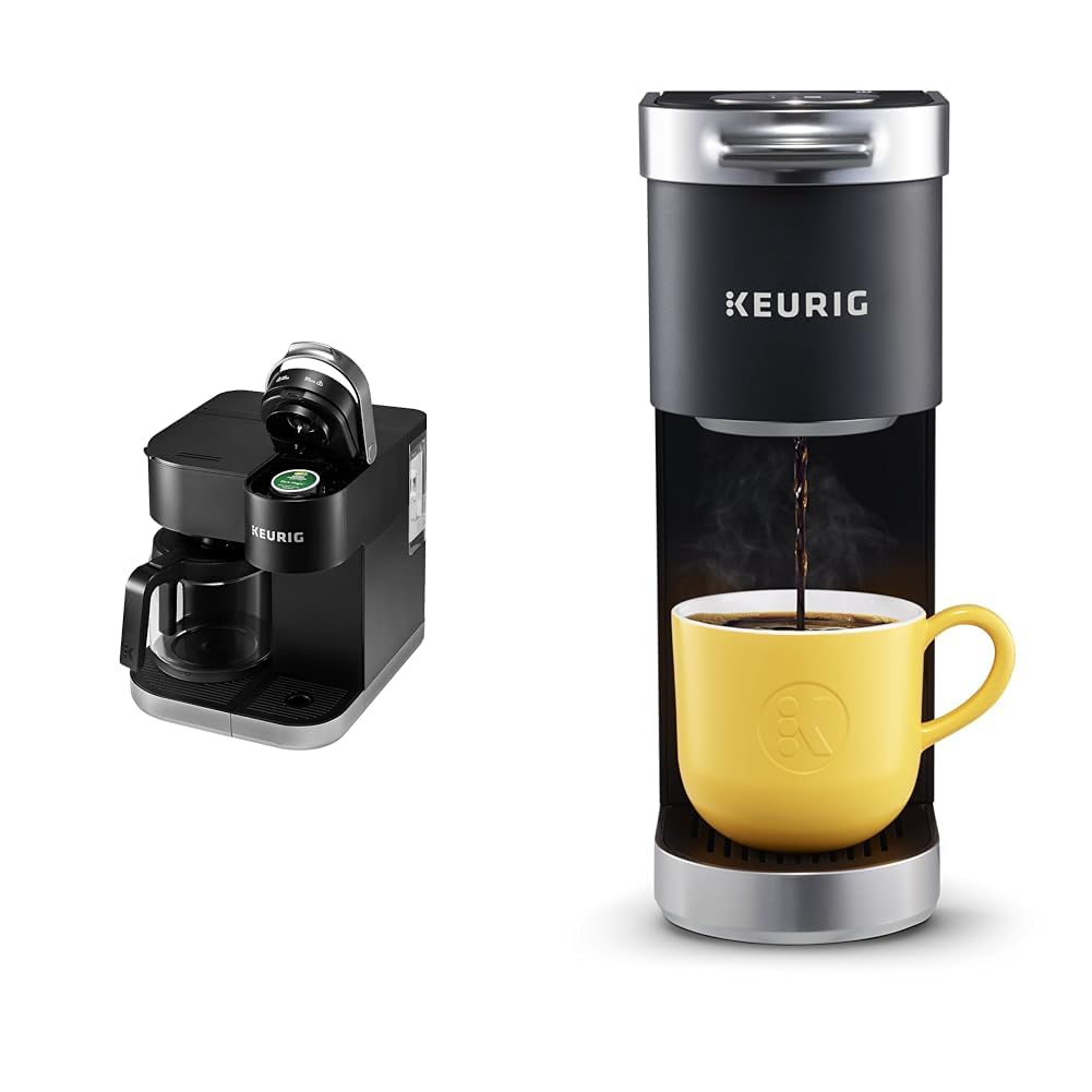 Keurig K-Duo Single Serve K-Cup Pod & Carafe Coffee Maker, Black & K-Mini Plus Single Serve K-Cup Pod Coffee Maker, Black