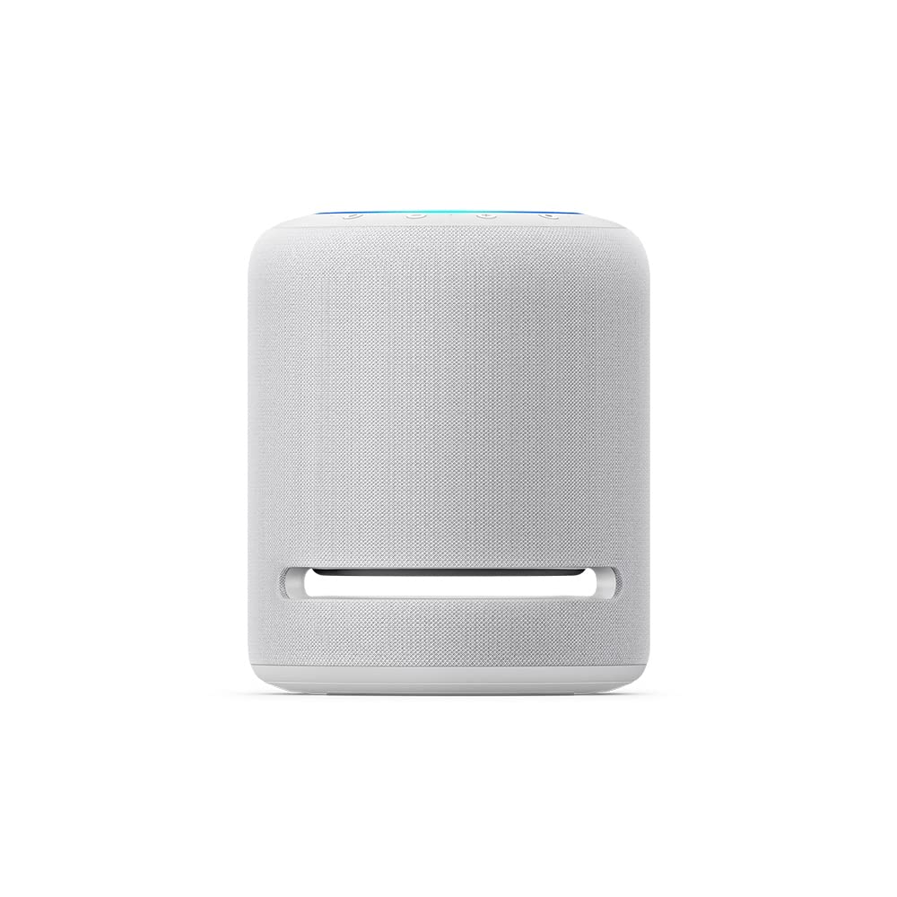 Like-New Amazon Echo Studio (newest model), Our best-sounding Alexa speaker, Perfect for living rooms, family rooms, and other large spaces, Glacier White