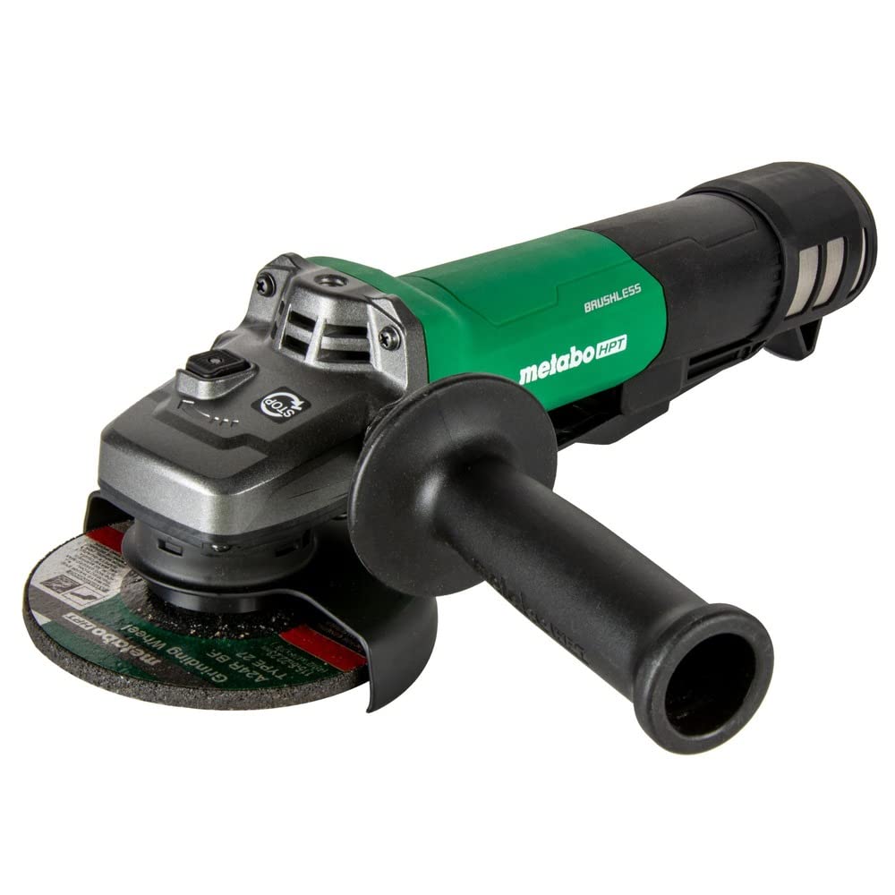 Metabo HPT Angle Grinder | 4-1/2-Inch | 12 Amp | Paddle Switch | AC Brushless Motor | 3-Position Side Handle | 5 Safety Features | G12BYEQ2
