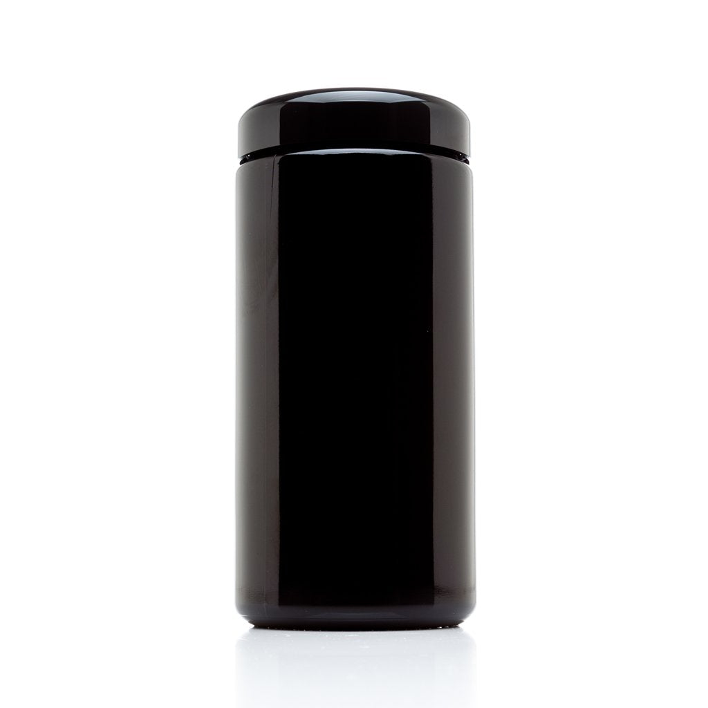 Infinity Jars Classic Black Glass Jar 1 Liter (34 fl oz) Ultraviolet Airtight Smell Proof Refillable Container Screw top Jar for Long term storage Coffee, Spices, Dried Goods Jar for Kitchen 10 Pack