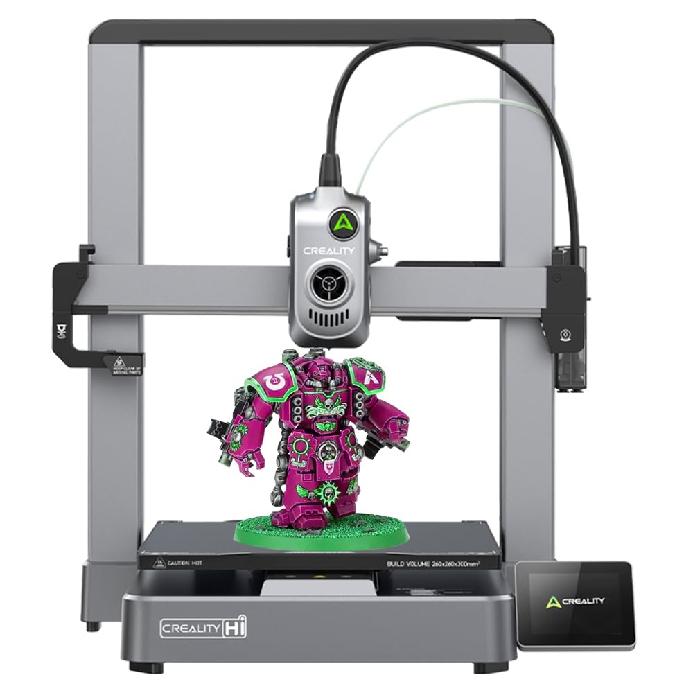 Creality Hi 3D Printer, Support Multi Color Printing Needs CFS, 500mm/s Max Speed 95% Pre-Assemble, XY Step-Servo Motor and Auto Leveling Build Volume ‌10.24×10.24×11.81 inch