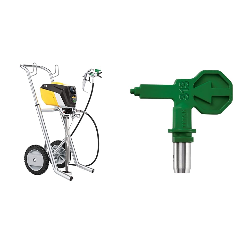 Wagner Spraytech Control Pro 190 Cart Paint Sprayer Bundle with 313 Reversible Spray Tip for Sealers and Stains