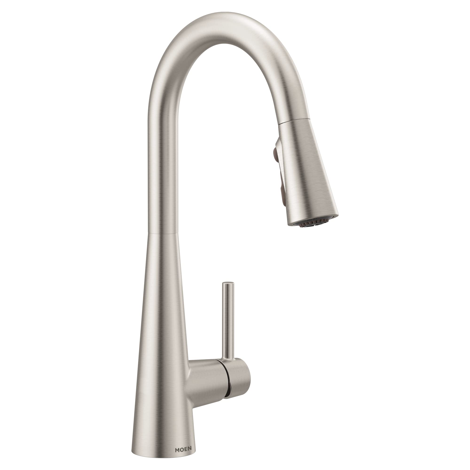 Moen Sleek Spot Resist Stainless One-Handle, Single-Hole Pulldown Kitchen Faucet with PowerBoost Technology for Faster Water Flow, Modern Kitchen Sink Faucet with Pulldown Sprayer, 7864SRS