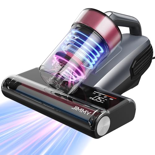 Jimmy Mattress Vacuum Cleaner, Bed Vacuum Cleaner with UV Sanitizing & HEPA Filter & Ultrasonic, Hot Wind and Air Purification, 15Kpa 500W Handheld Vacuums for Bed, Couch, Sofa, Crib (BX8-Corded)