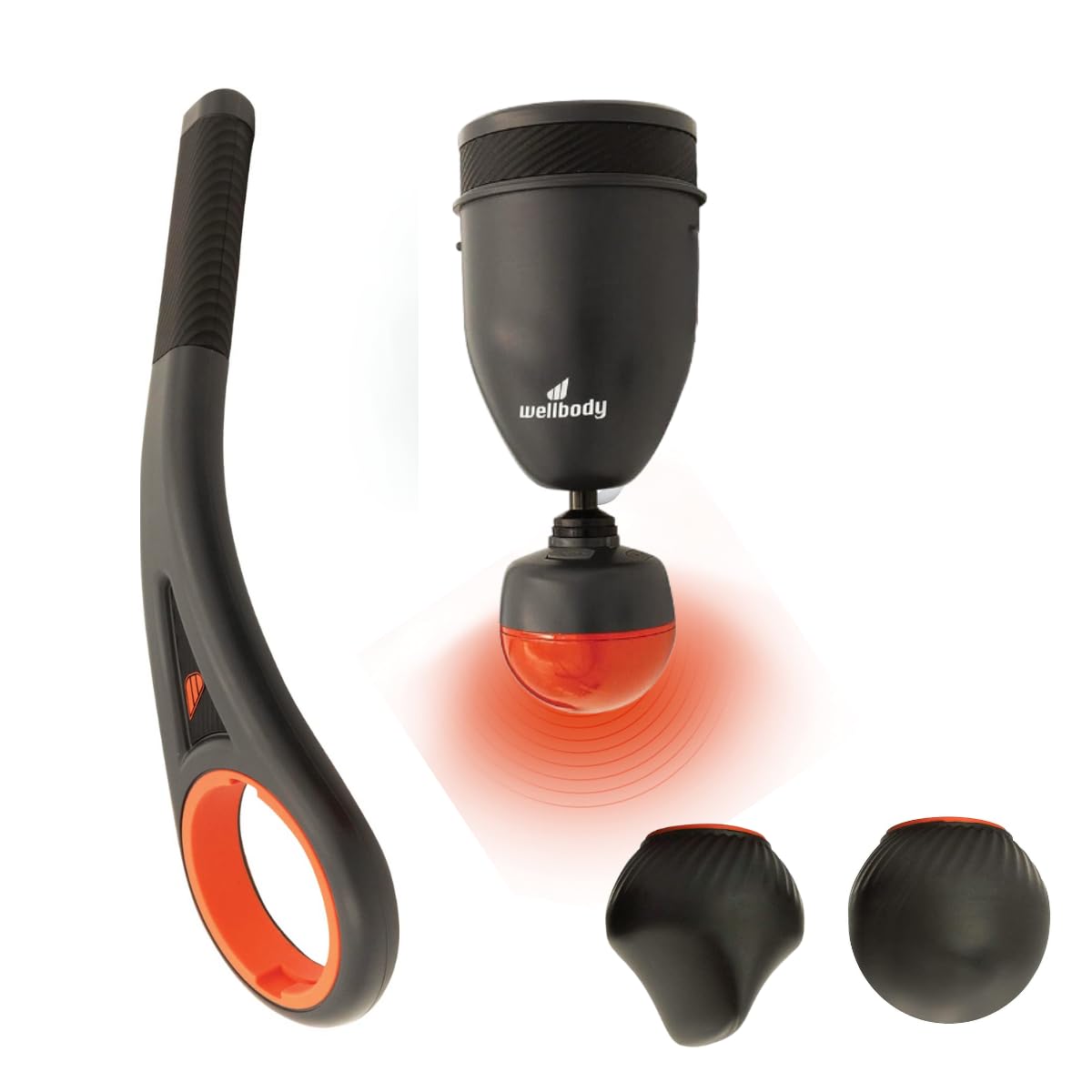 Wellbody Advance Deep Tissue Massage Gun with Heat | Heated Massager with ThermoPulse Vibration Tech | Handheld Massager for Muscle Relief - Ergonomic Grip