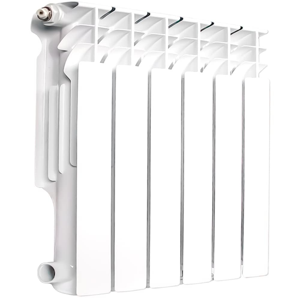 Q-Hillstar Quiet Energy Saving Hot Water Radiator, 6-Panel Wall-Mounted Aluminum Radiator Heater for Kitchen, Bathroom and Bedroom
