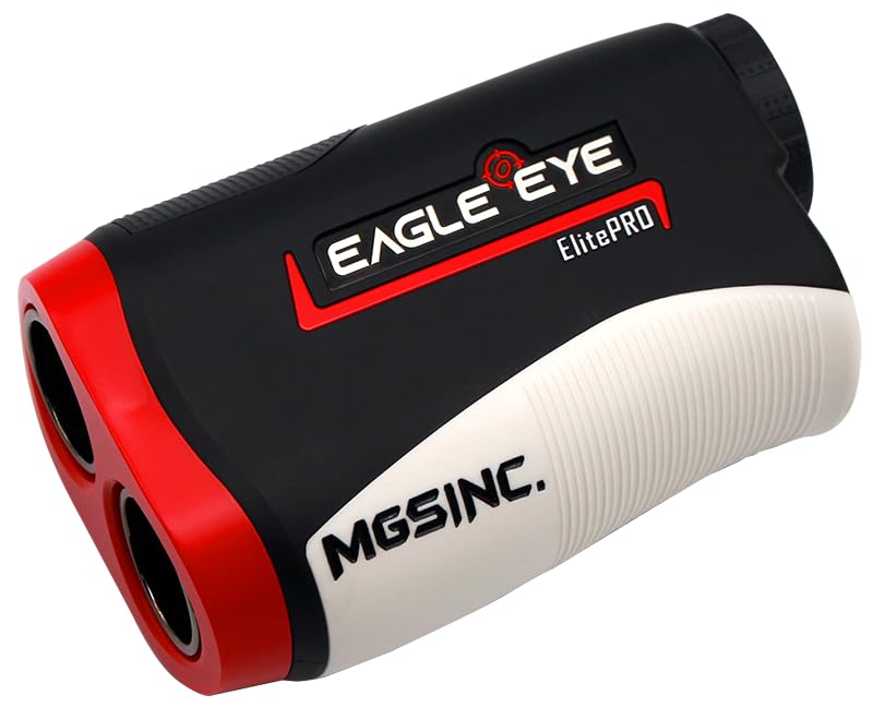 My Golfing Store Eagle Eye Elite Pro Golf Rangefinder with Slope | Precision Laser Range Finder for Golfing | Magnetic Holder | Pro Distance Measuring Device | Rechargeable | Yardage | Red/Black