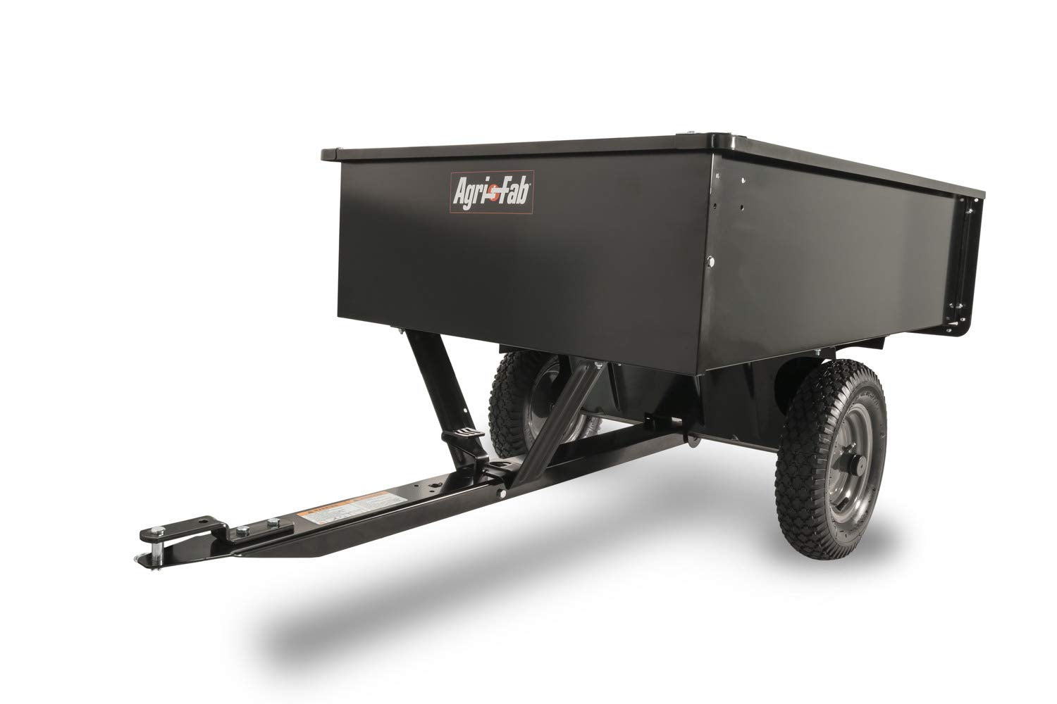 Agri-Fab 45-0101 Steel Utility Lawn & Garden Dump Cart, For Riding Lawn Mowers, 12 cu ft/750# Capacity; 16" Pneumatic Wheels, Easy Foot-Lever Dumping
