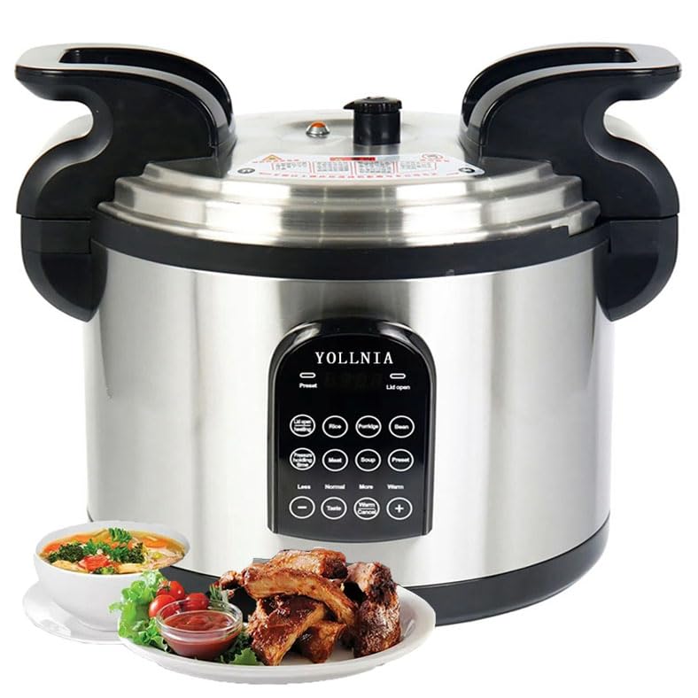 17.8QT Commercial Electric Pressure Cooker stainless steel Pressure Cooker | 24-hour Presetting |12 in 1 slow cooker with temperature control | LED Multifunction Steamer, Food Warmer with nonstick pot