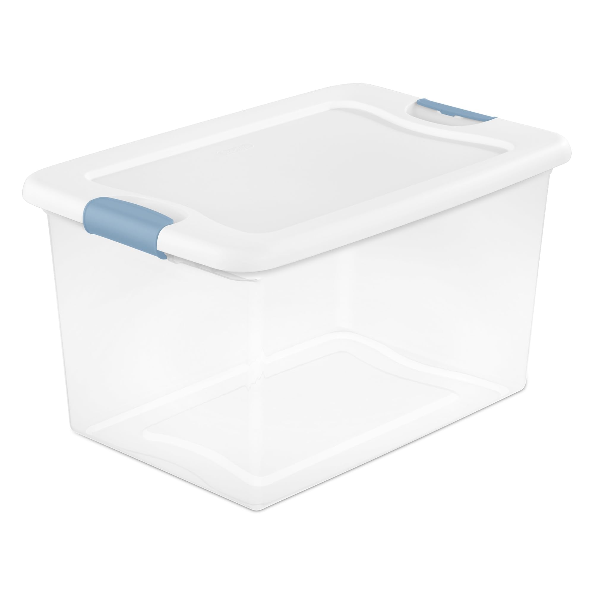 Sterilite 24-Pack Latching Box, Stackable Storage Bins with Lids, Clear Plastic, 64 Quart