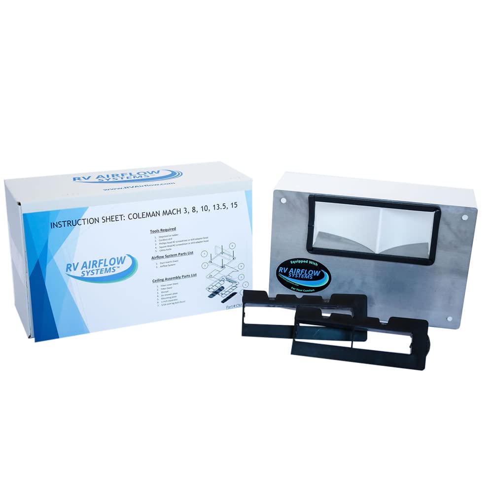 RV Airflow Systems for Coleman Mach 8 Low Profile AC Diverter – Increase the volume of air from your AC into your hot RV, making you colder faster– Vent Filter Accessory Replacement Unit