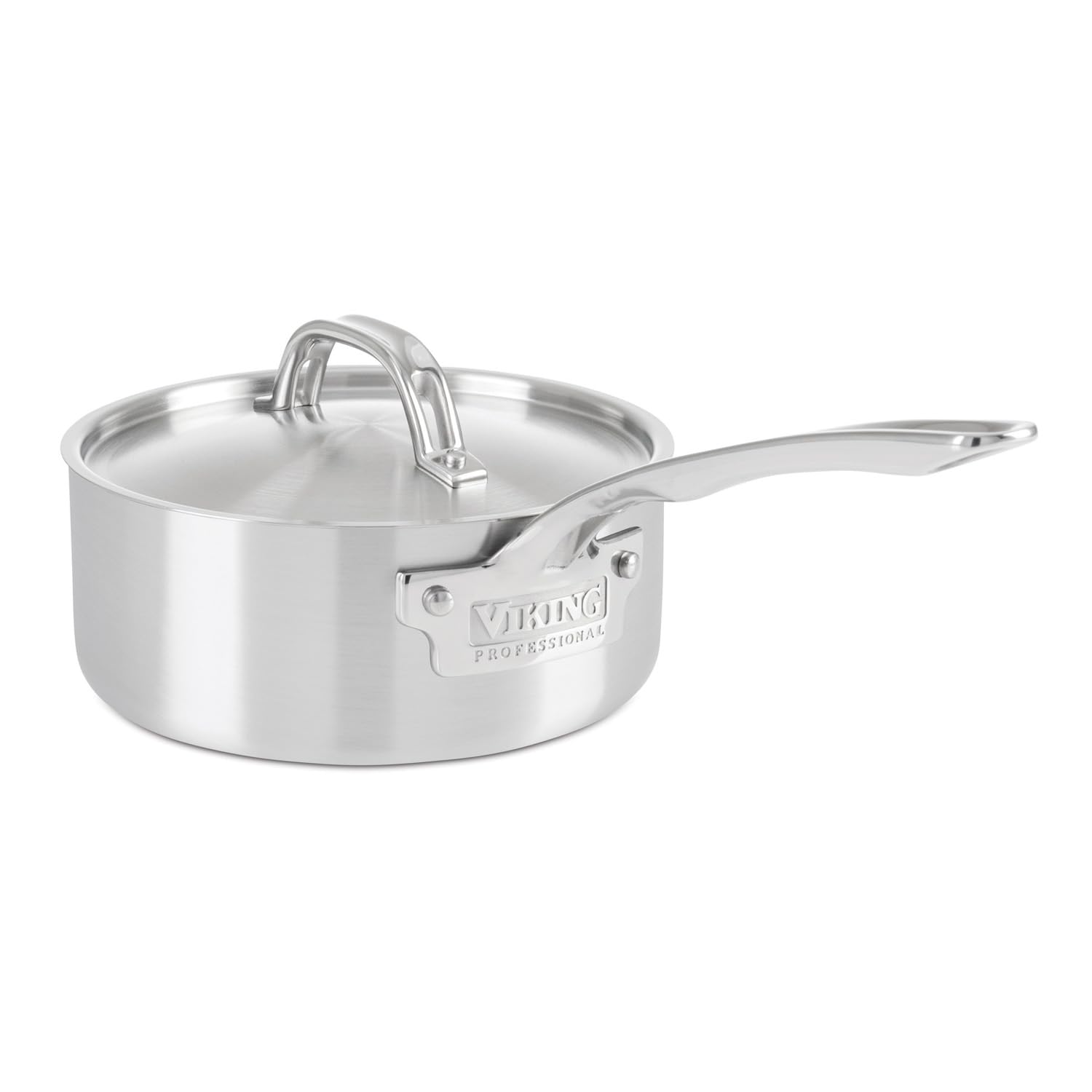 Viking Culinary Professional 5-Ply Stainless Steel Saucepan, 2 Quart, Includes Lid, Dishwasher, Oven Safe, Works on All Cooktops including Induction