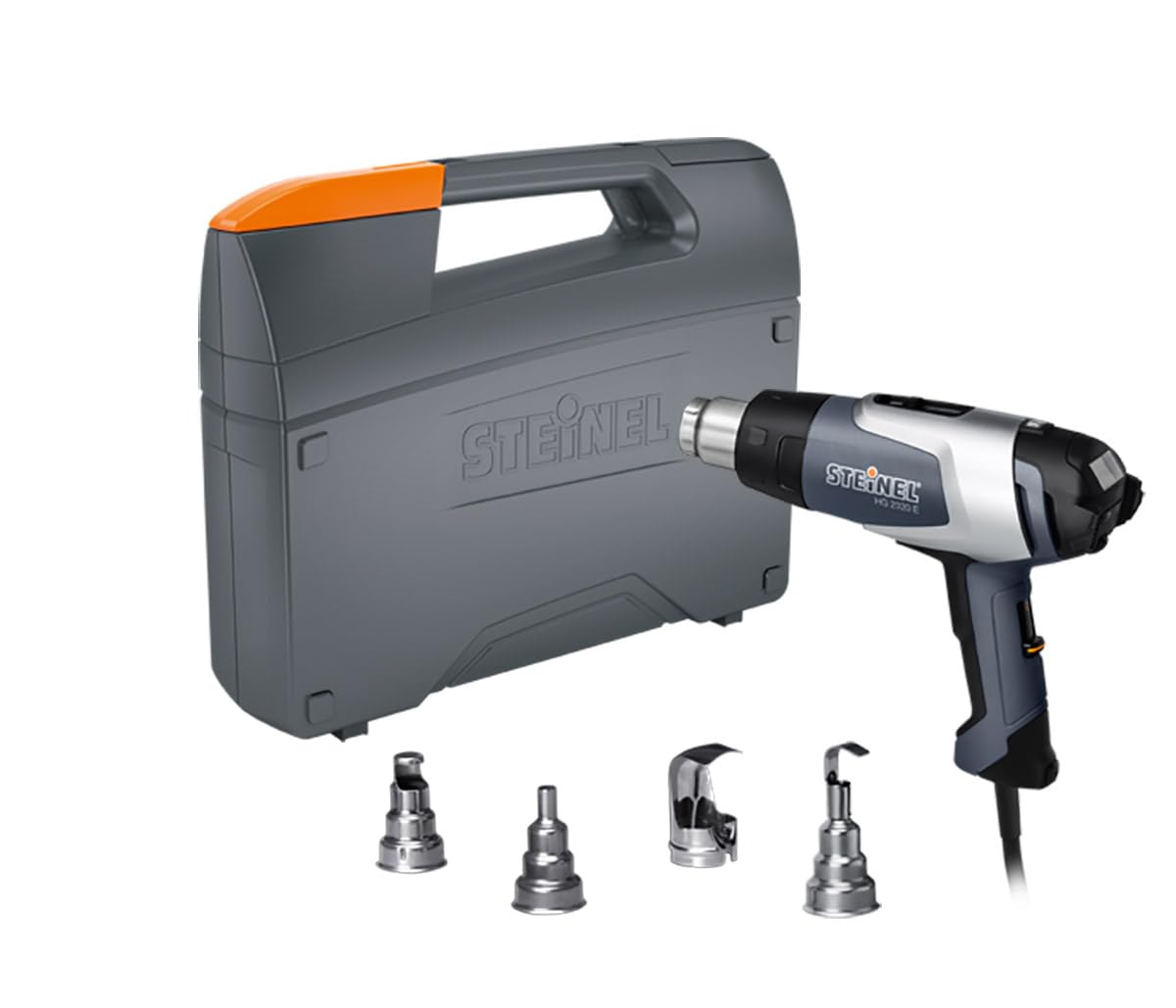 Steinel HG 2320 E Electronics Kit, Professional Heat Gun, LCD-Display, 1600 W Brushless Motor, Hot Air Gun, incl. 4X Nozzles
