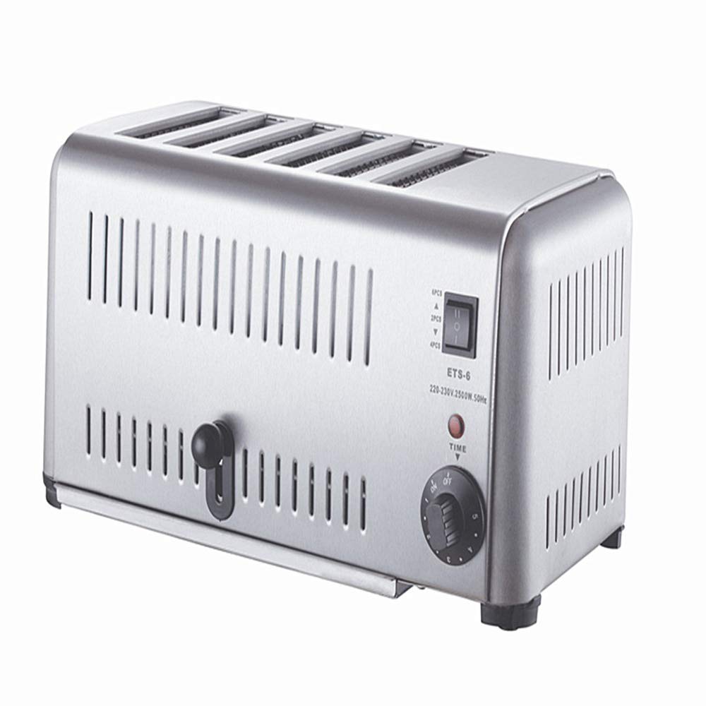 GOOG Electric Breakfast Kitchen Baker 6 Slice Slot Toaster Stainless Steel Commercial Bread Oven (220v)